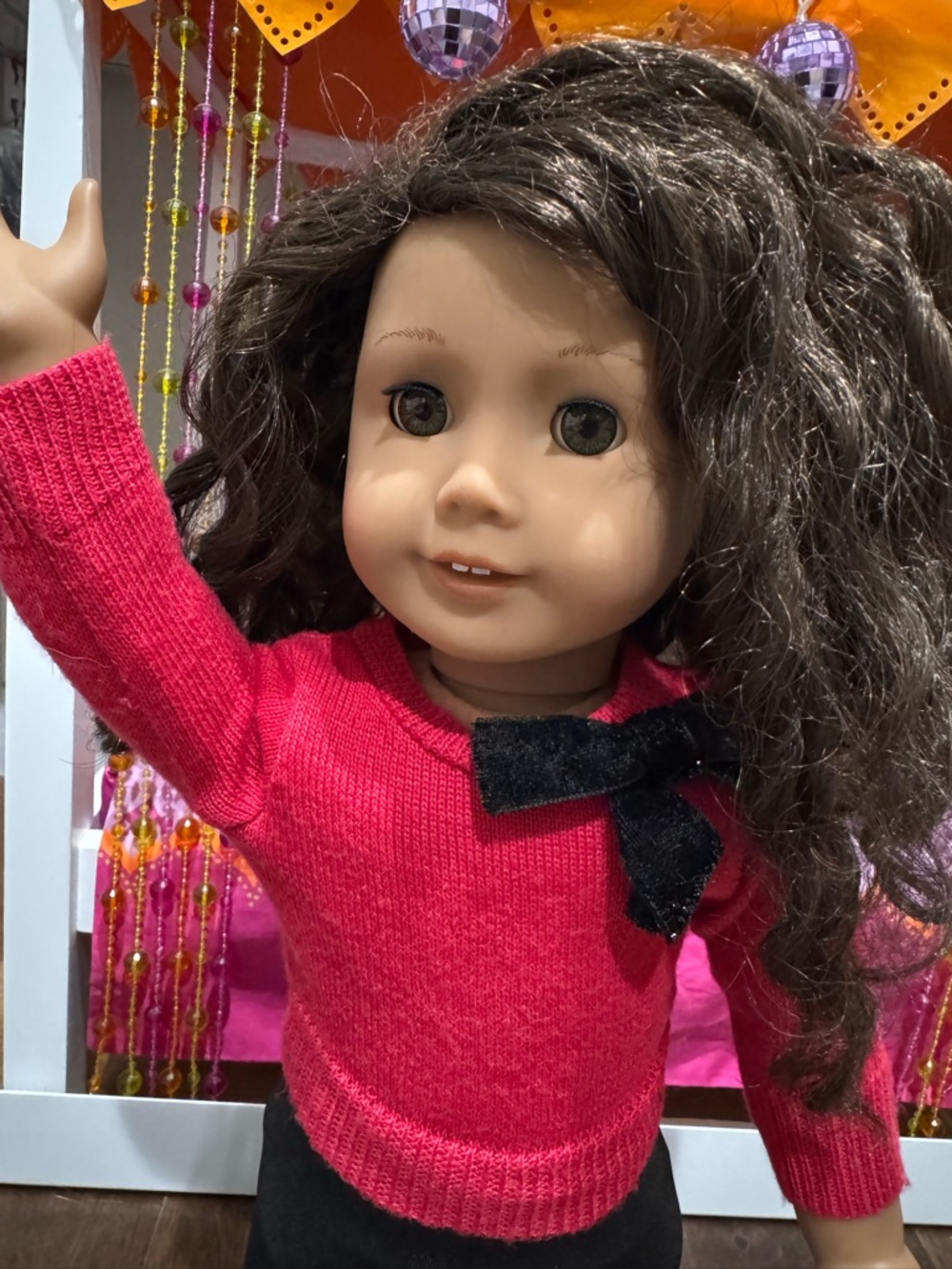 American Girl Truly Me #44 brown curly hair and green eyes